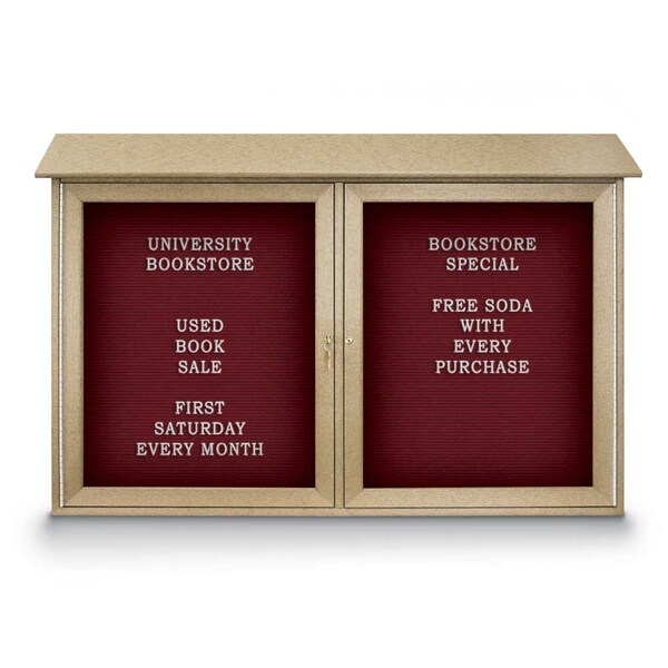 Indoor Enclosed Combo Board, 48"x36", Bronze Frame/Black Porc & Forbo